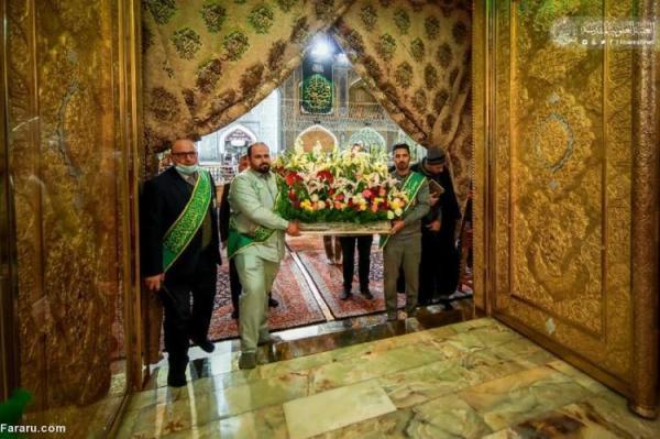 (تصاویر) گل آرایی حرم امام علی(ع) در آستانه ولادت حضرت زهرا(س)